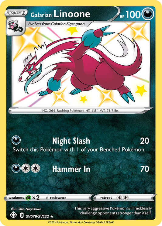 Galarian Linoone SV079/SV122 Shiny Rare Shining Fates Shiny Vault NM/M