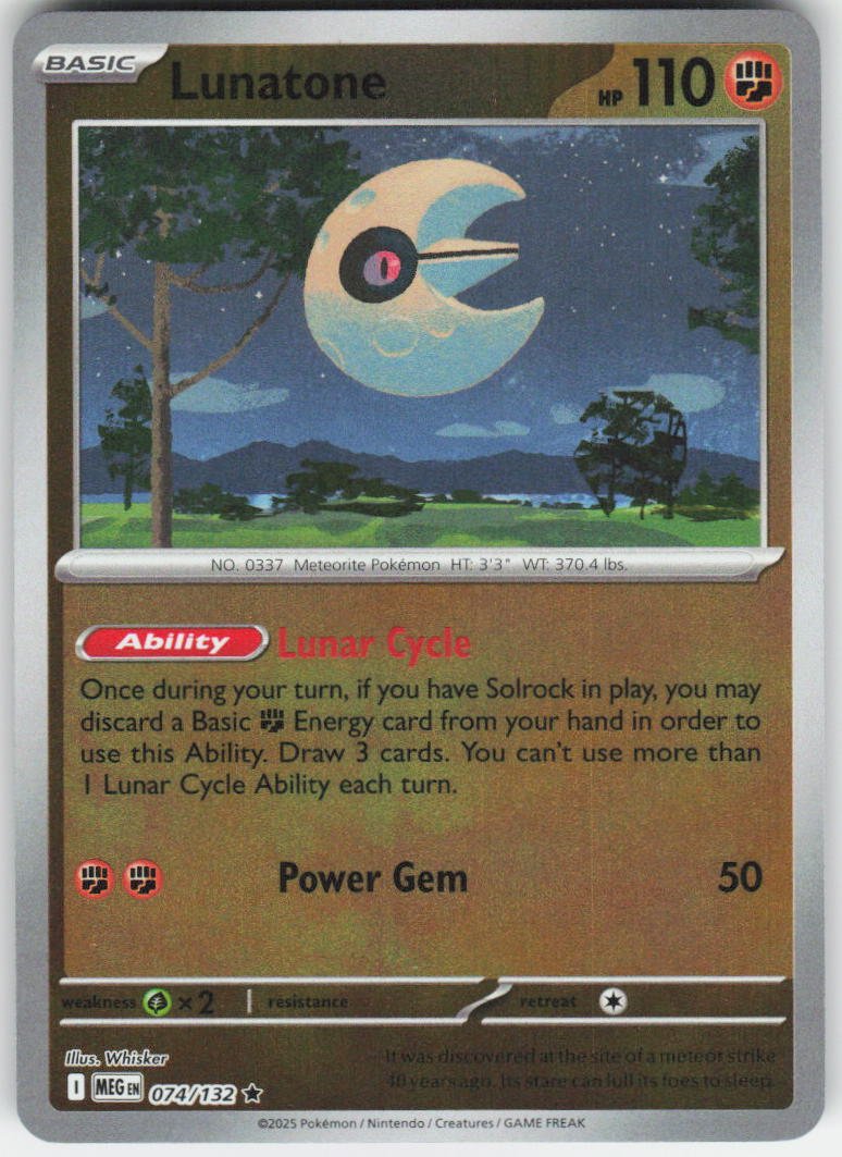Lunatone Rare ME01: Mega Evolution 074/132 NM