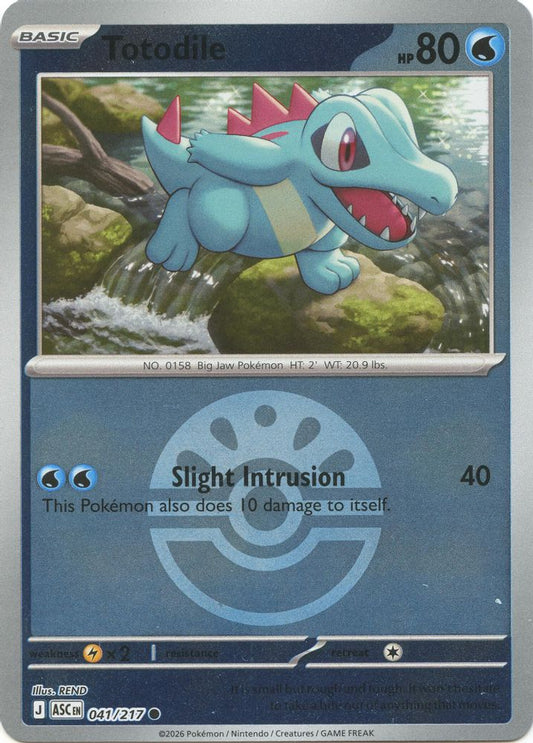 Totodile (Friend Ball) 041/217 Common Reverse Holo Ascended Heroes NM/M