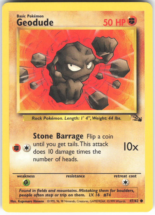 Geodude 47/62 Common Fossil Unlimited NM/LP