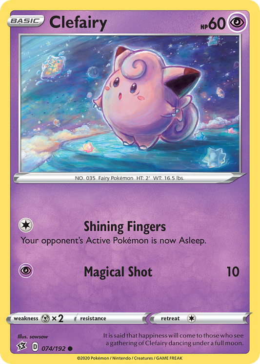 Clefairy 074/192 Common Reverse Holo Rebel Clash NM/LP