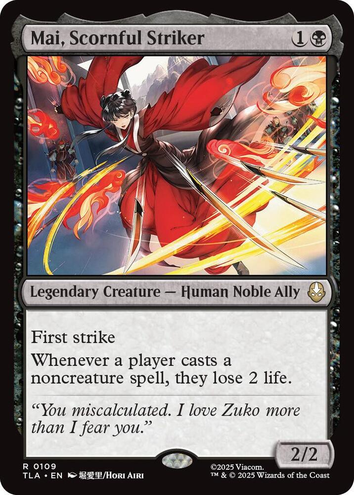 Mai, Scornful Striker 109 Rare Avatar: The Last Airbender Foil NM/M