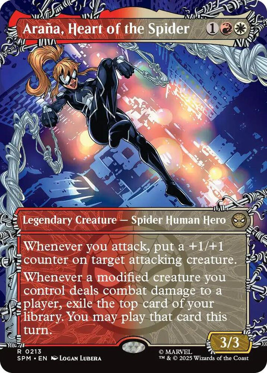 Arana, Heart of the Spider (Borderless) 213 Foil Rare Marvel's Spider-Man NM/M