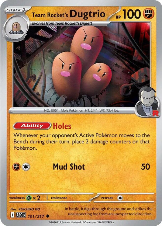 Team Rocket's Dugtrio 101/217 Uncommon Ascended Heroes NM/M