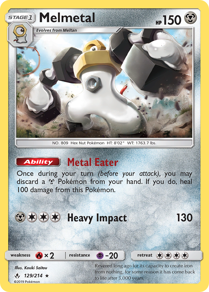 Melmetal 129/214 Rare Unbroken Bonds Holo NM/LP