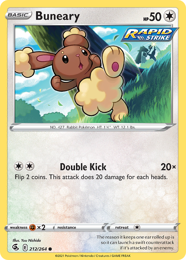 Buneary 212/264 Common Reverse Holo Fusion Strike NM/LP
