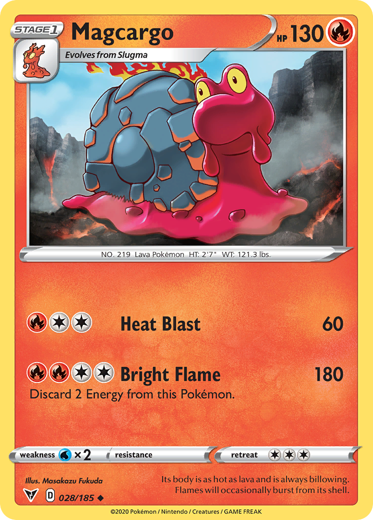 Magcargo 028/185 Uncommon Reverse Holo Vivid Voltage NM/LP