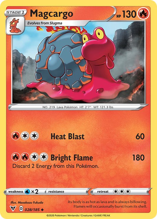 Magcargo 028/185 Uncommon Reverse Holo Vivid Voltage NM/LP