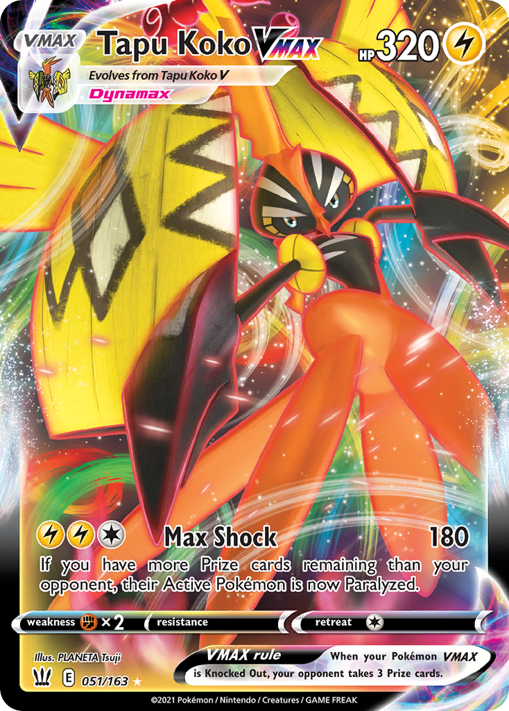 Tapu Koko VMAX 051/163 VMAX Rare Battle Styles Holo NM/M