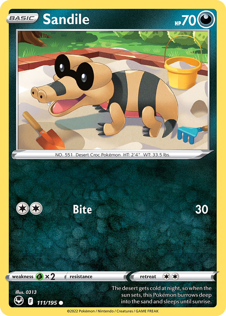 Sandile 111/195 Common Reverse Holo Silver Tempest NM/LP