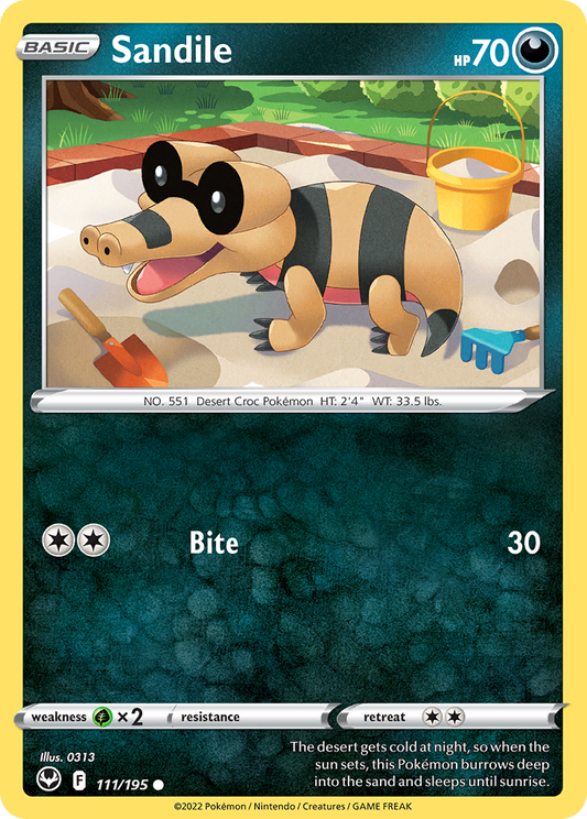 Sandile 111/195 Common Reverse Holo Silver Tempest NM/LP
