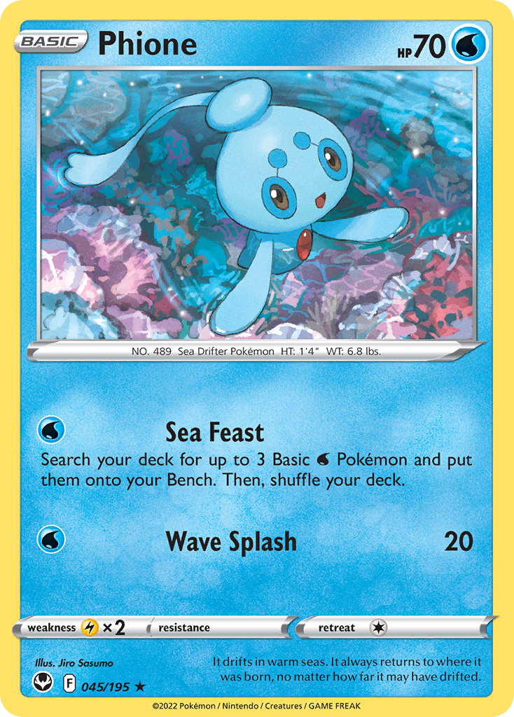 Phione 045/195 Rare Reverse Holo Silver Tempest NM/LP