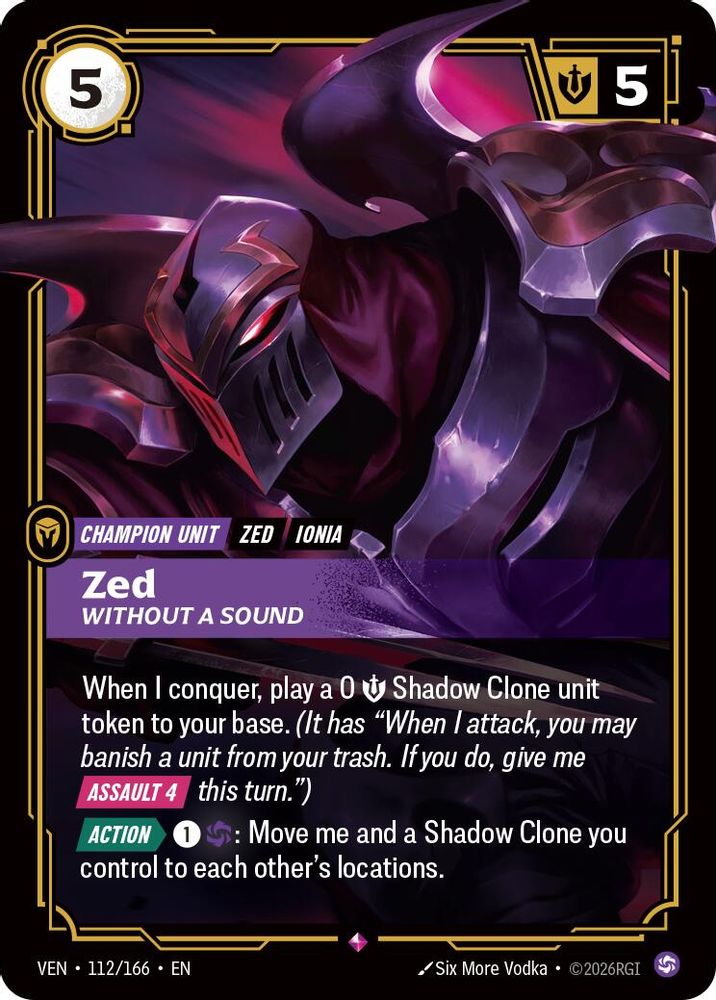 Zed - Without a Sound 112/166 Rare Vendetta NM/M