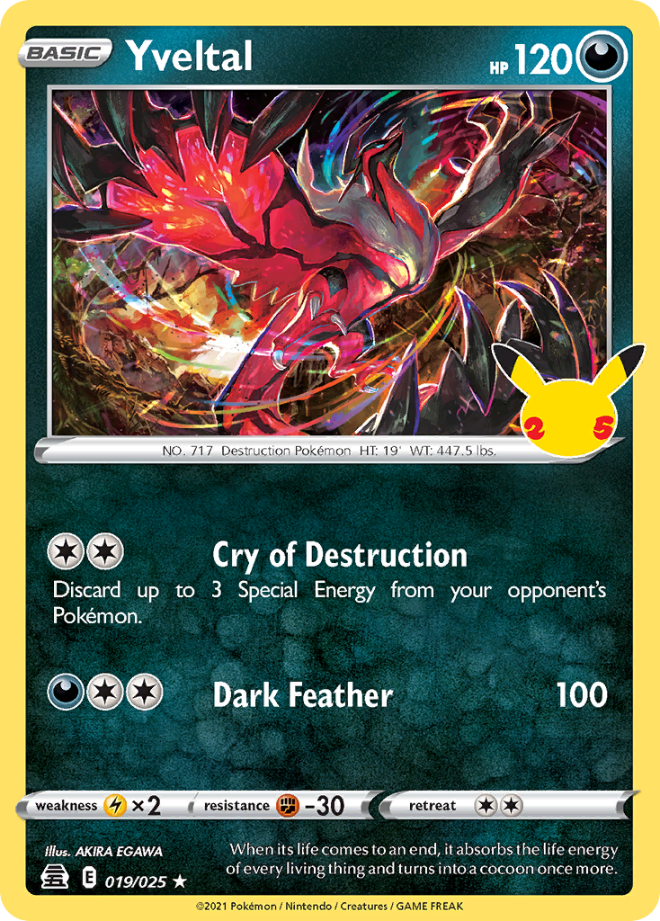 Yveltal 019/025 Rare Celebrations NM/LP