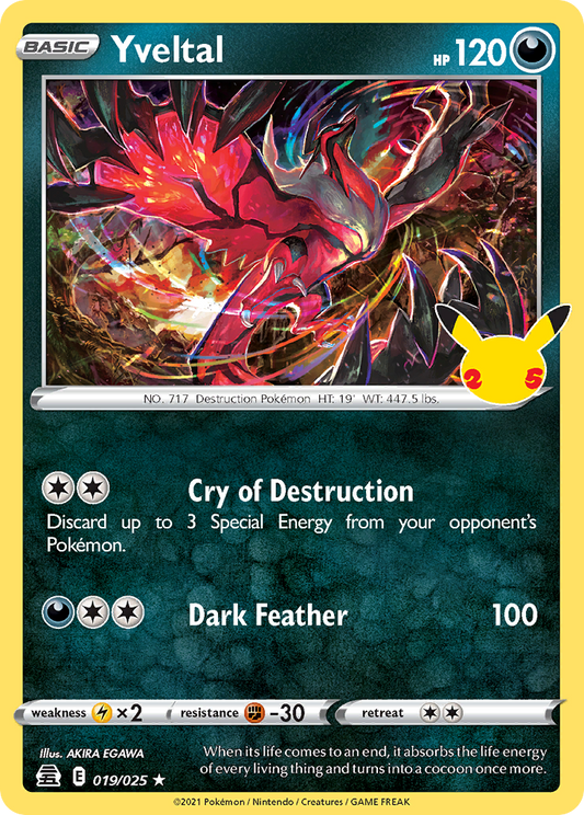 Yveltal 019/025 Rare Celebrations NM/LP