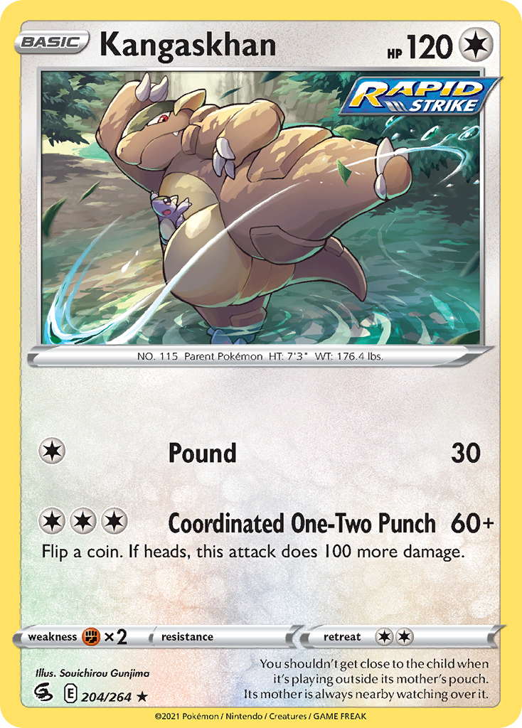 Kangaskhan 204/264 Rare Reverse Holo Fusion Strike NM/LP