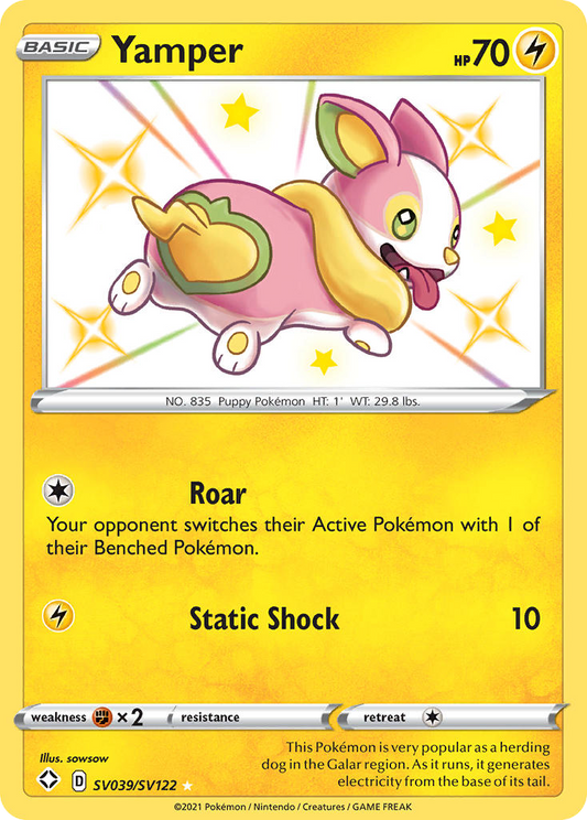 Yamper SV039/SV122 Shiny Rare Shining Fates Shiny Vault NM/LP