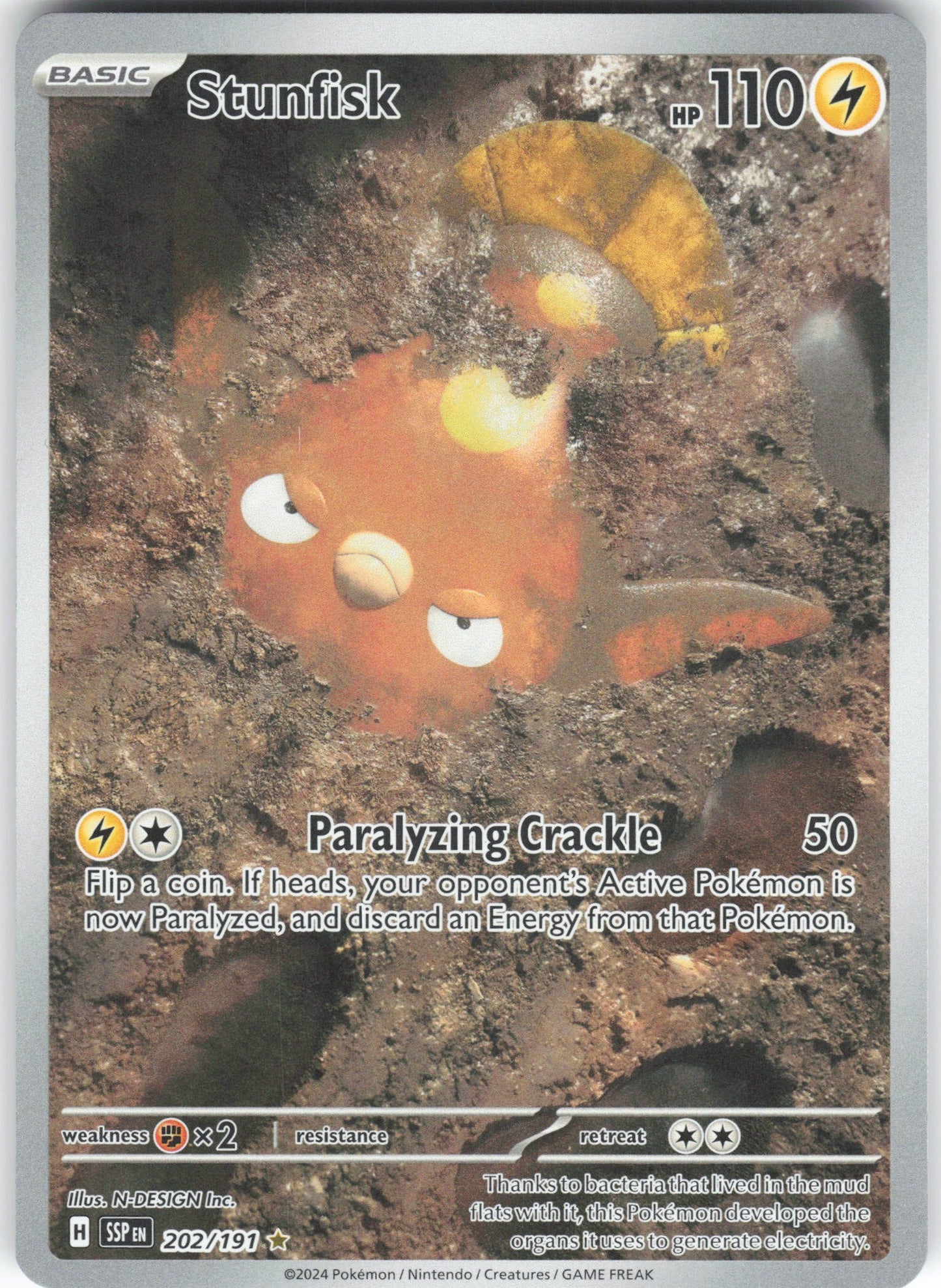 Stunfisk - Illustration Rare SV08: Surging Sparks 202/191 NM