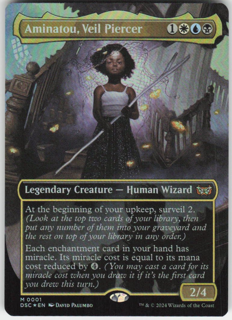 Aminatou, Veil Piercer (Borderless Foil) M Commander: Duskmourn: House of Horror