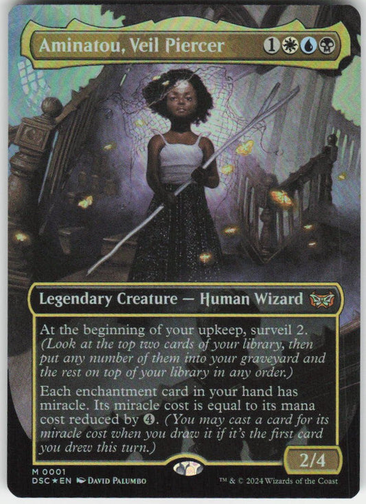 Aminatou, Veil Piercer (Borderless Foil) M Commander: Duskmourn: House of Horror