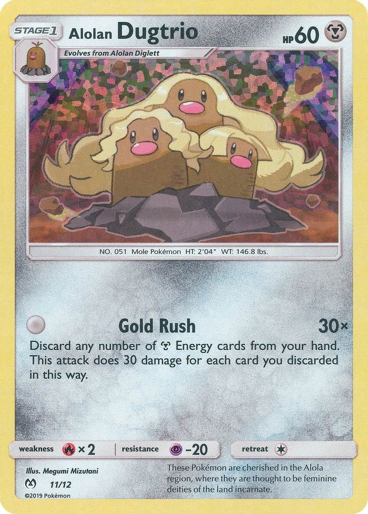 Alolan Dugtrio 011/012 Promo Holo McDonald's Promos 2019 Holo NM/LP