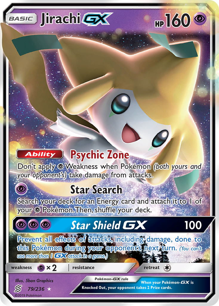 Jirachi GX 79/236 GX Rare Unified Minds Holo NM/M