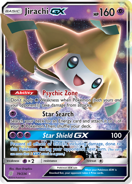 Jirachi GX 79/236 GX Rare Unified Minds Holo NM/M