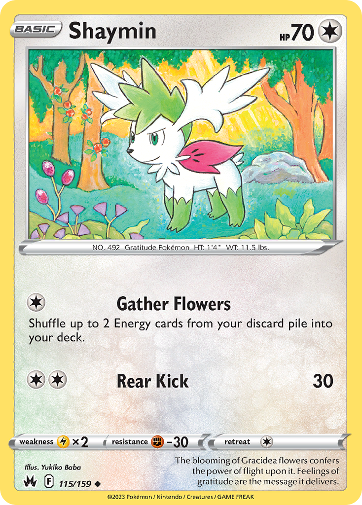 Shaymin 115/159 Uncommon Crown Zenith NM/LP