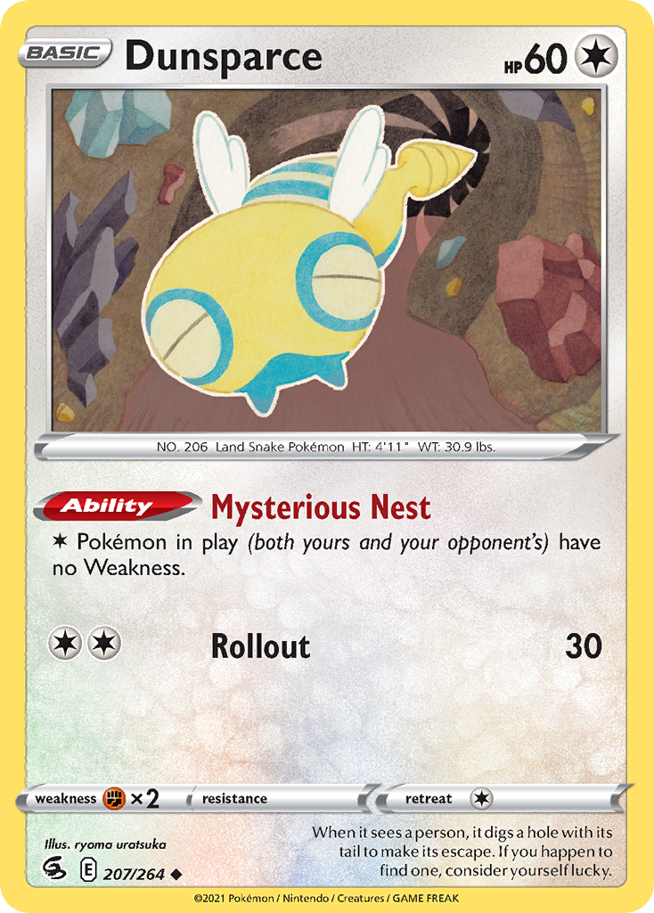 Dunsparce 207/264 Uncommon Reverse Holo Fusion Strike NM/LP