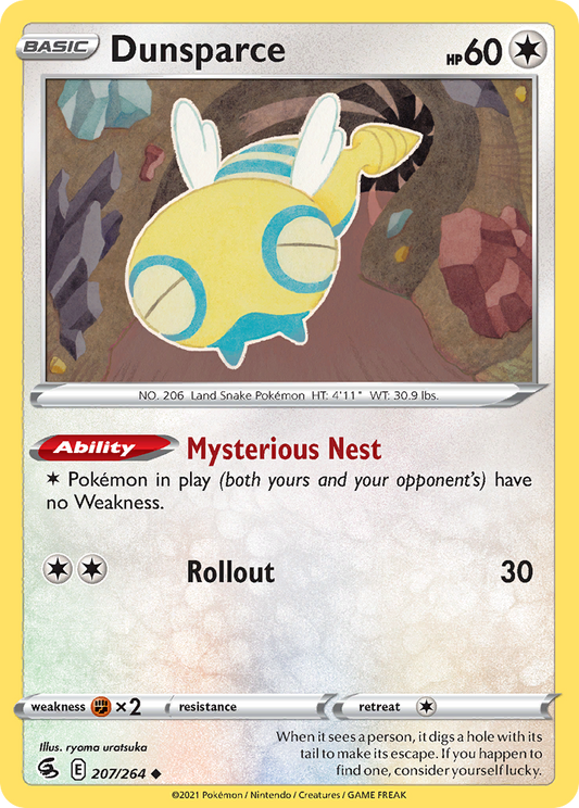 Dunsparce 207/264 Uncommon Reverse Holo Fusion Strike NM/LP