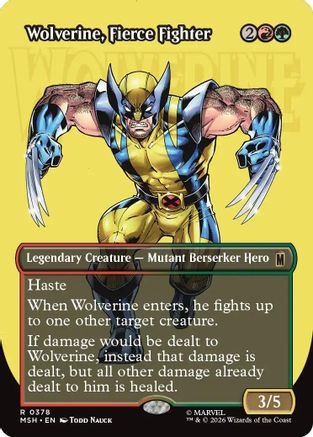 Wolverine, Fierce Fighter (Borderless) 378 Rare Marvel Super Heroes NM/M
