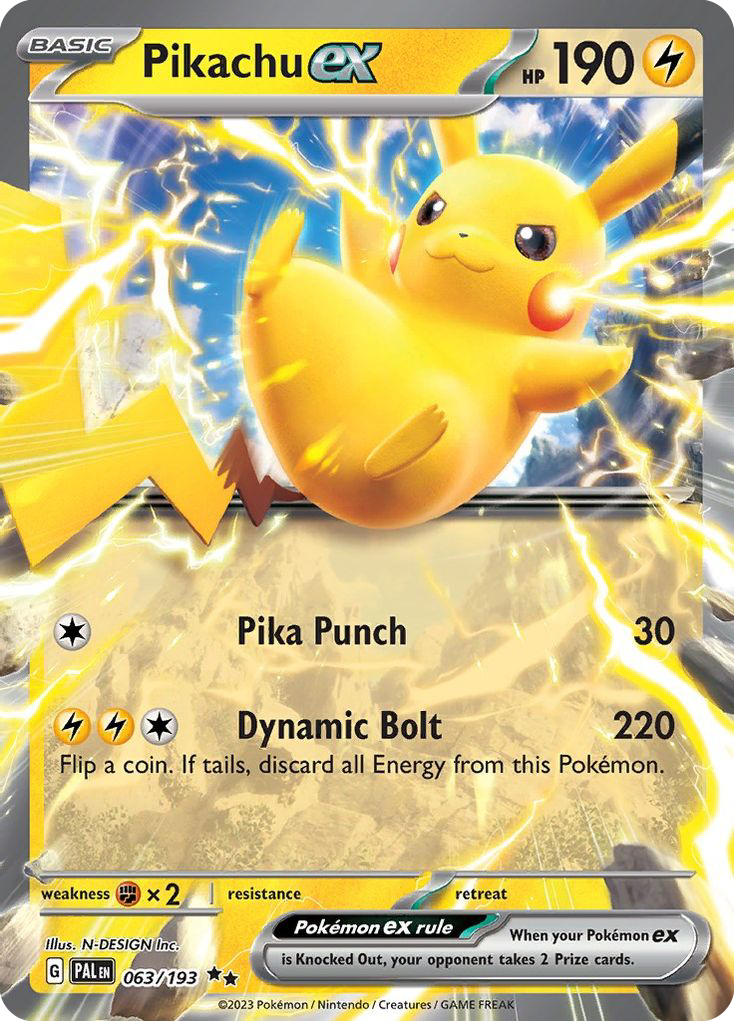 Pikachu ex 063/193 Double Rare Paldea Evolved NM/M