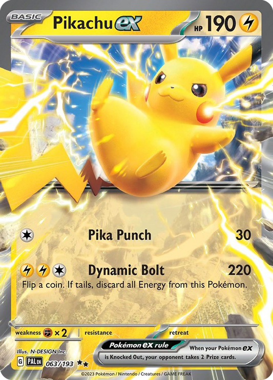 Pikachu ex 063/193 Double Rare Paldea Evolved NM/M
