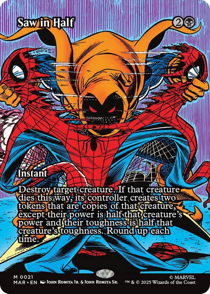 Saw in Half (Borderless) 21 Foil Mythic Marvel Universe Eternal-Legal NM/M
