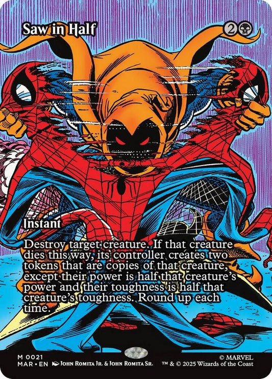 Saw in Half (Borderless) 21 Foil Mythic Marvel Universe Eternal-Legal NM/M