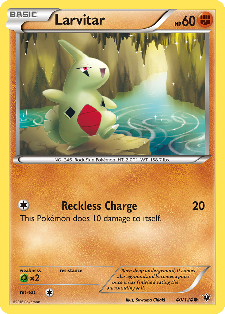 Larvitar 40/124 Common Reverse Holo Fates Collide NM/M
