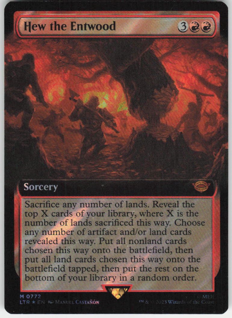 Hew the Entwood (Extended Art) (Surge Foil) M Universes Beyond: The Lord of the Rings: Tales of Middle-earth 772 NM