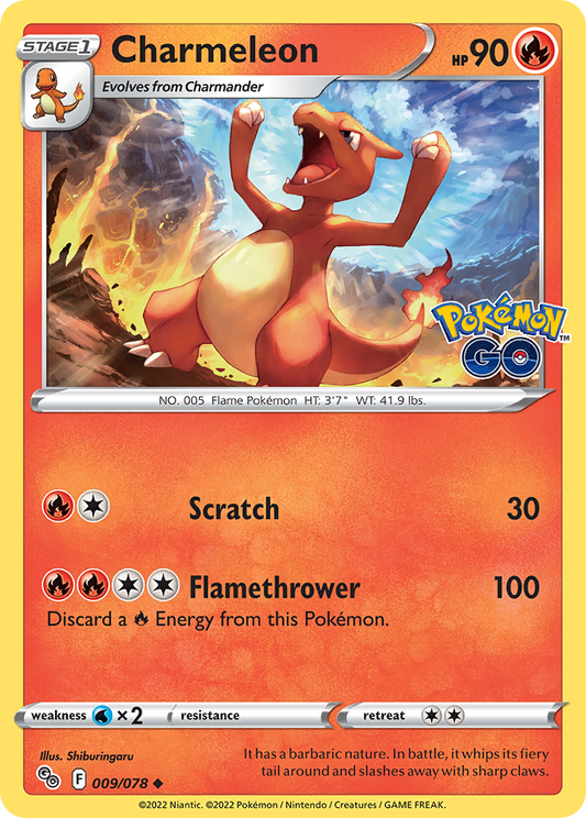 Charmeleon 009/078 Uncommon Pokemon GO NM/M