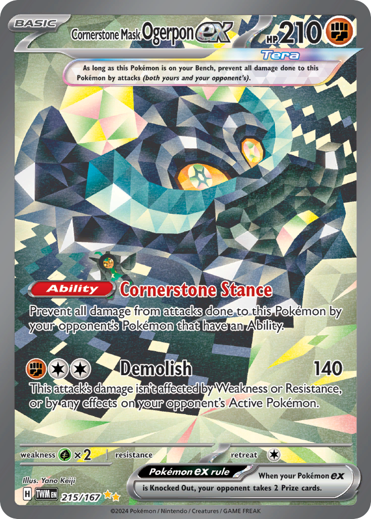 Cornerstone Mask Ogerpon ex 215/167 Twilight Masquerade NM/M