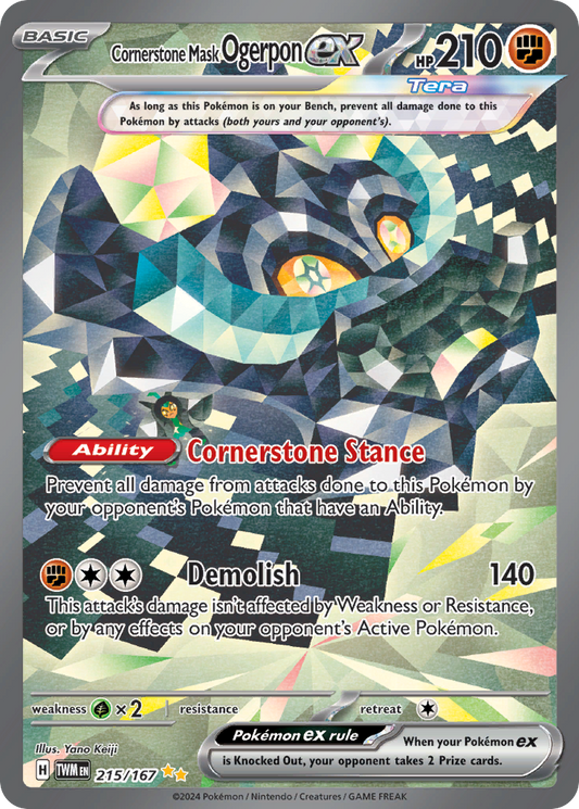 Cornerstone Mask Ogerpon ex 215/167 Twilight Masquerade NM/M