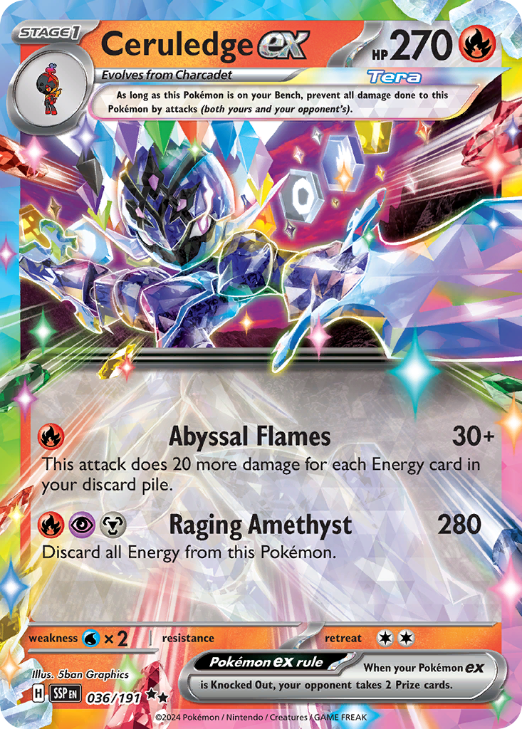 Ceruledge ex 036/191 Double Rare Surging Sparks NM/M