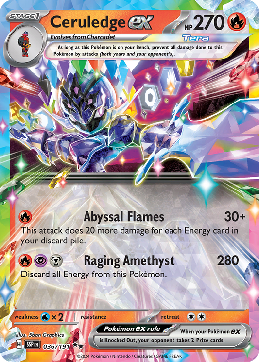 Ceruledge ex 036/191 Double Rare Surging Sparks NM/M