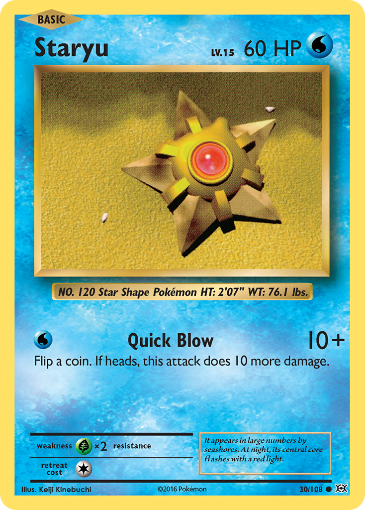 Staryu 30/108 Common Reverse Holo Evolutions NM/LP