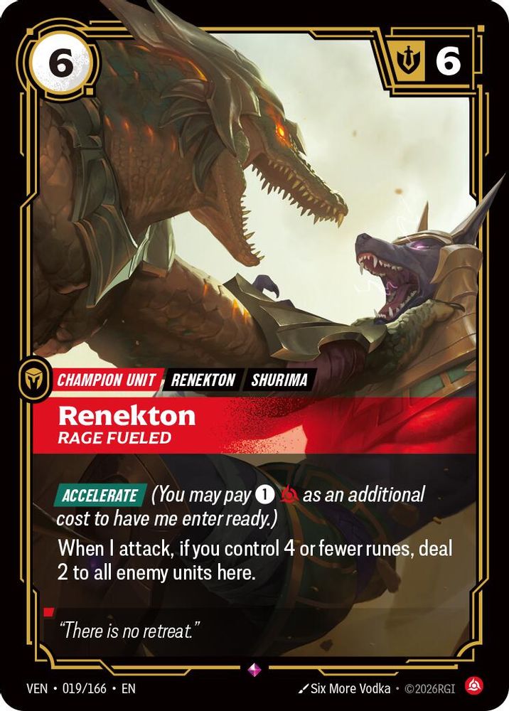 Renekton - Rage Fueled 019/166 Rare Vendetta NM/M