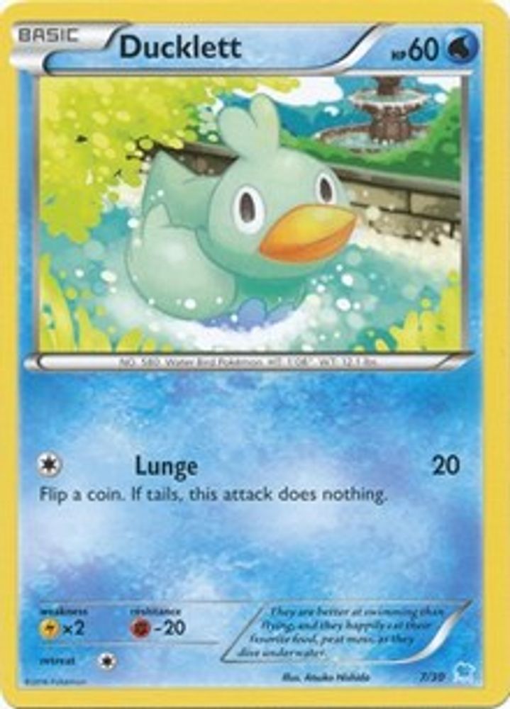 Ducklett (24) 24/30 Common XY Trainer Kit: Pikachu Libre & Suicune NM/LP