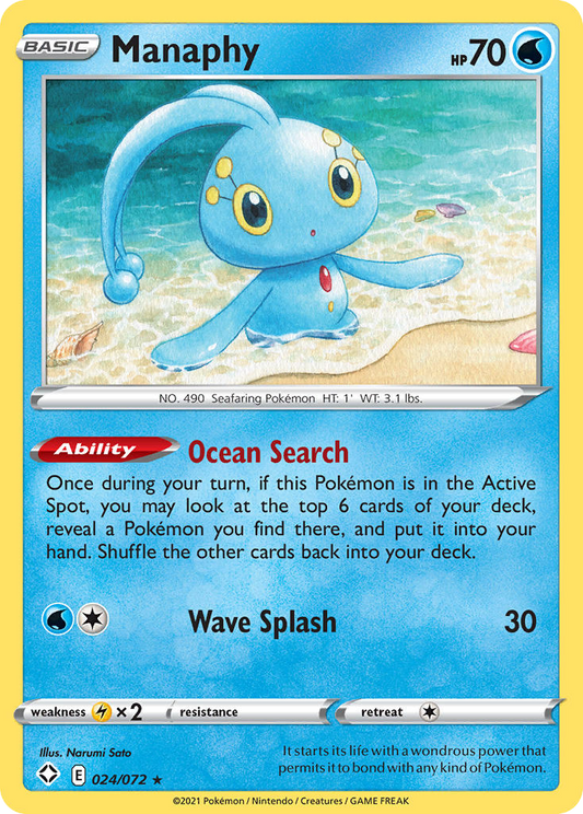 Manaphy 024/072 Rare Shining Fates NM/LP