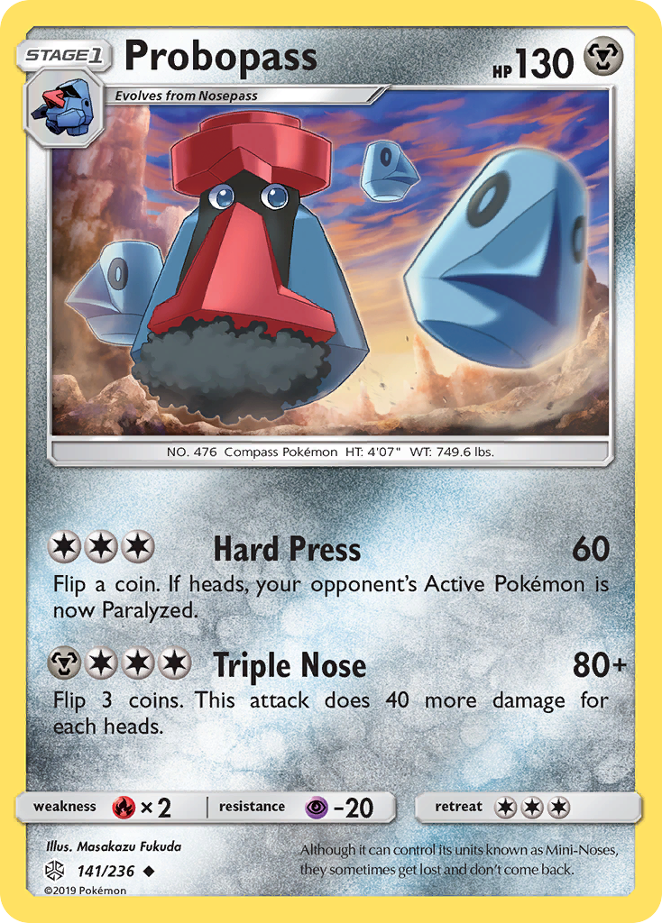 Probopass 141/236 Uncommon Reverse Holo Cosmic Eclipse NM/LP