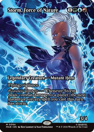 Storm, Force of Nature (Borderless) 94 Mythic Marvel Universe Eternal-Legal NM/M