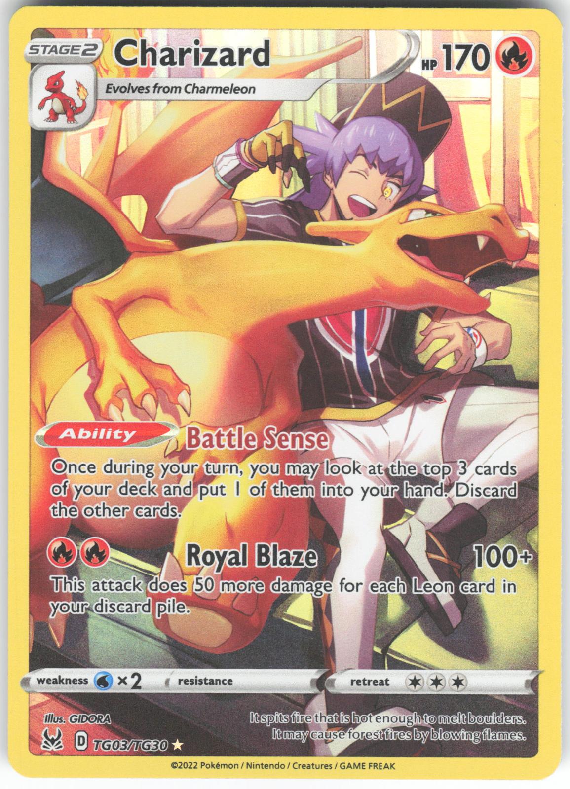 Charizard TG03/TG30 Trainer Gallery Rare Lost Origin Trainer Gallery Holo LP