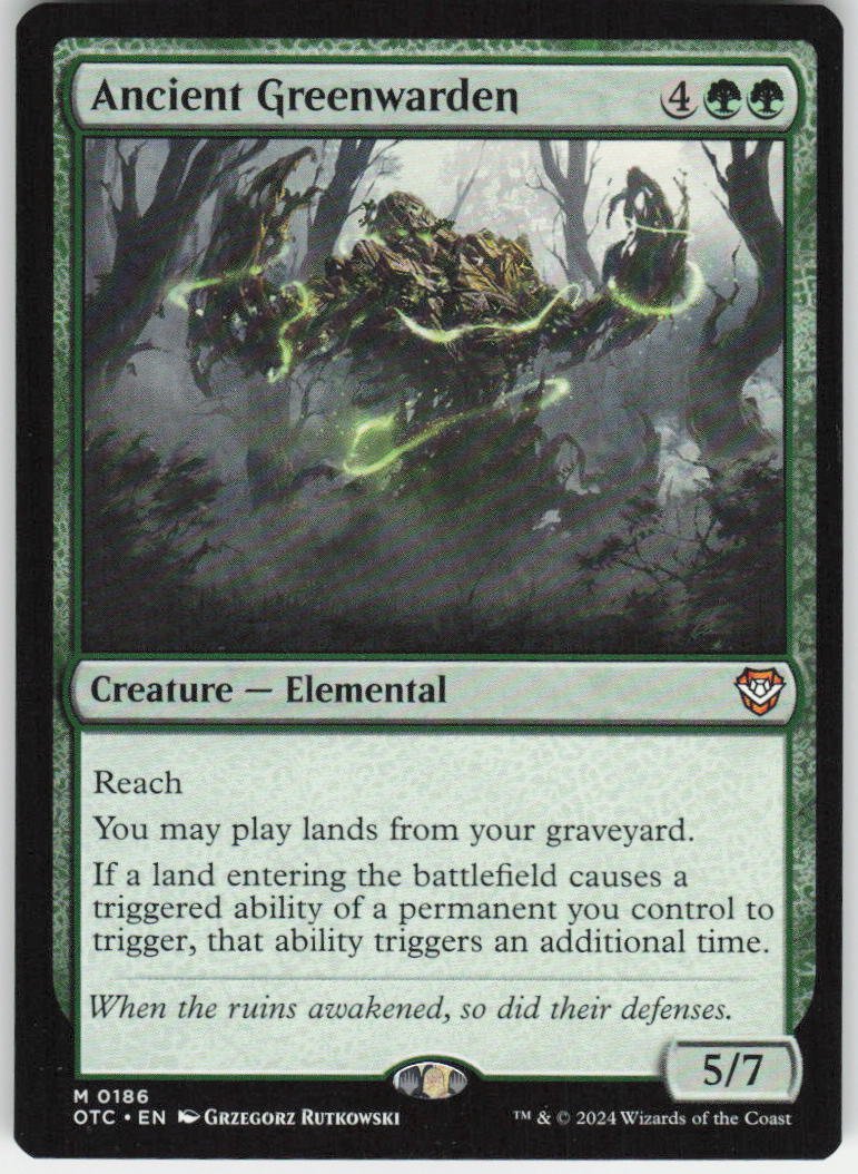 Ancient Greenwarden M Commander: Outlaws of Thunder Junction 186 NM